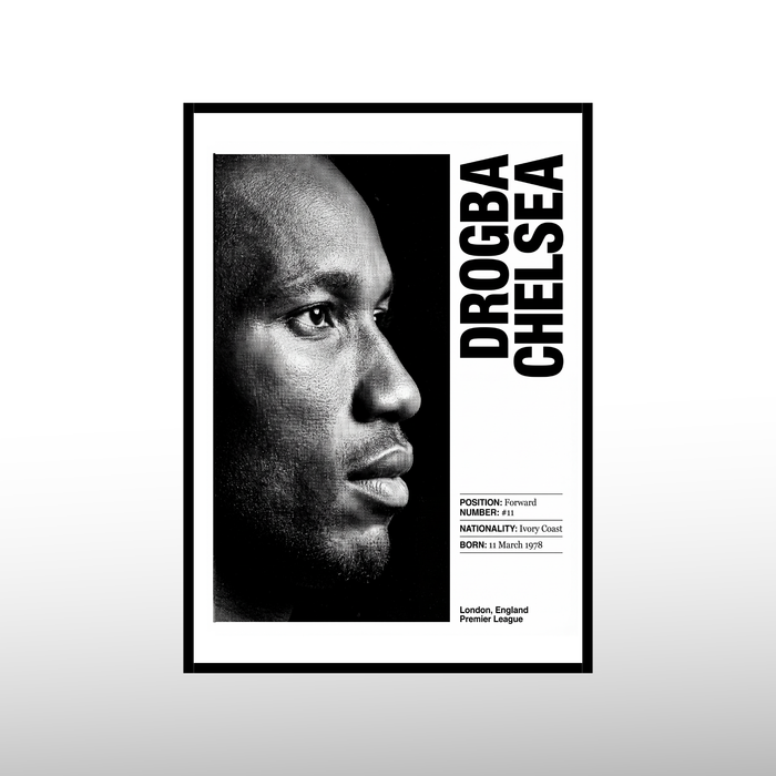 Didier Drogba - Monochrome Edition Poster