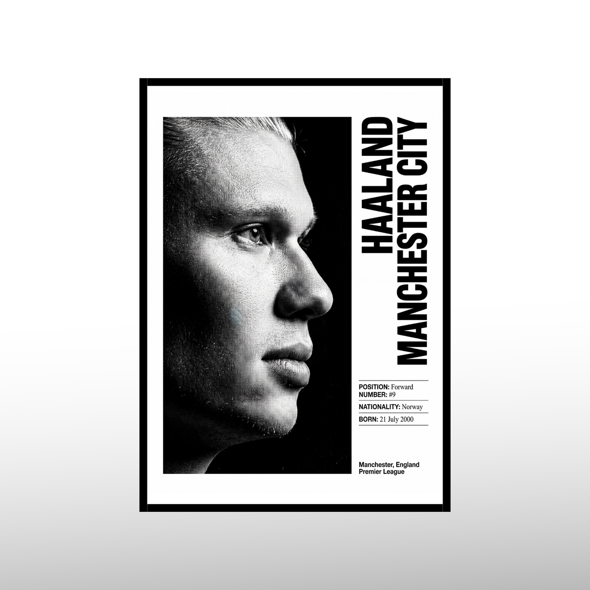 Erling Haaland - Monochrome Edition Poster