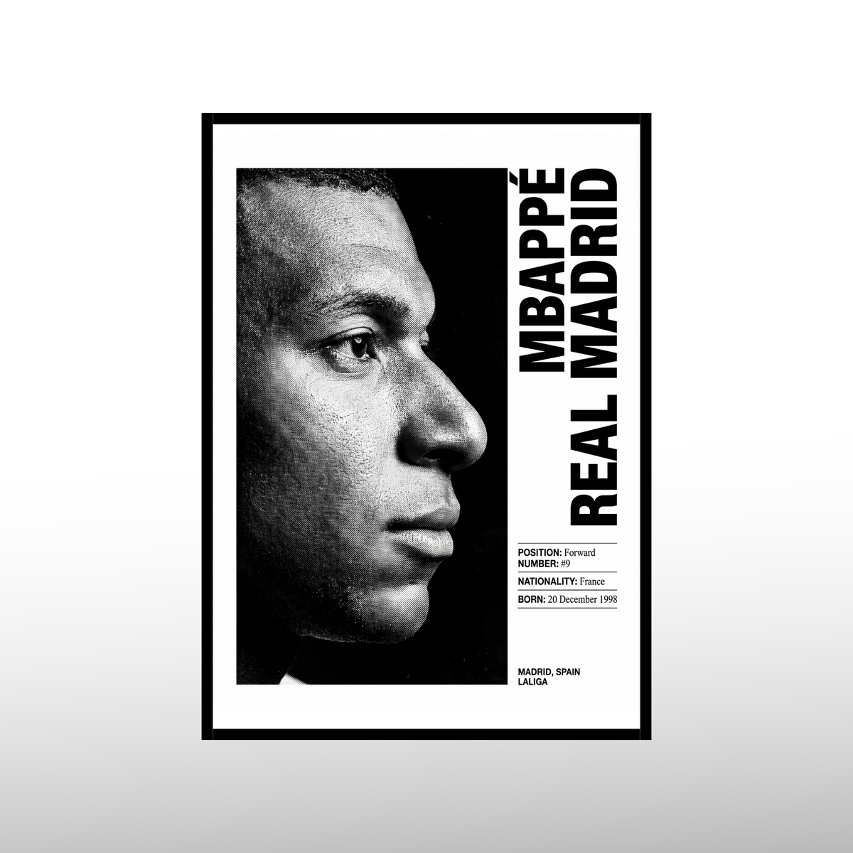 Kylian Mbappe - Monochrome Edition Poster