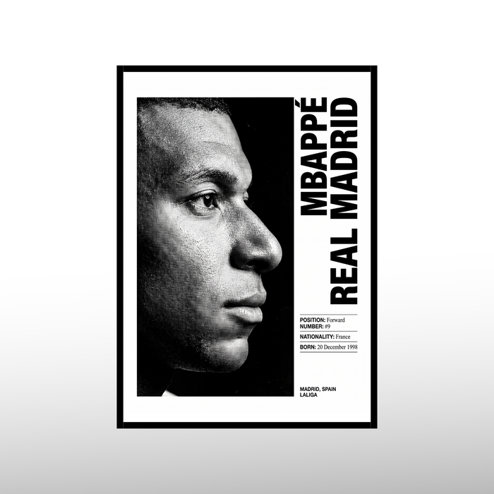 Kylian Mbappe - Monochrome Edition Poster