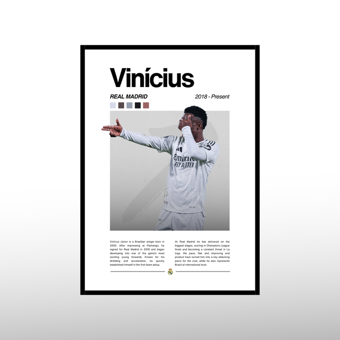 Vinicius Jr - Monochrome Edition Poster